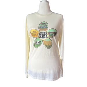 Nebraska State Long Sleeve T-Shirt by Luckybird Women's Size L Cornhuskers NEW!